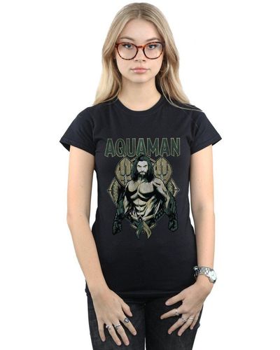 Dc Comics Aquaman Scales Cotton T-shirt - Black