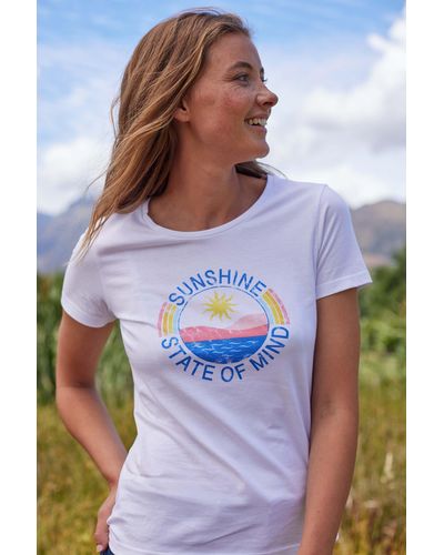 Mountain Warehouse Sunshine State Of Mind T-shirt Cotton Everyday Shirt - White