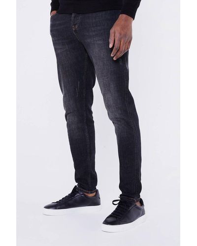 Jameson Carter 'monford' Cotton Stretch Straight Leg Denim Black Wash Jeans - Blue