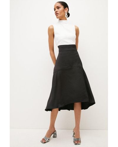Karen Millen Soft Tailored High Low Midi Dress - Black