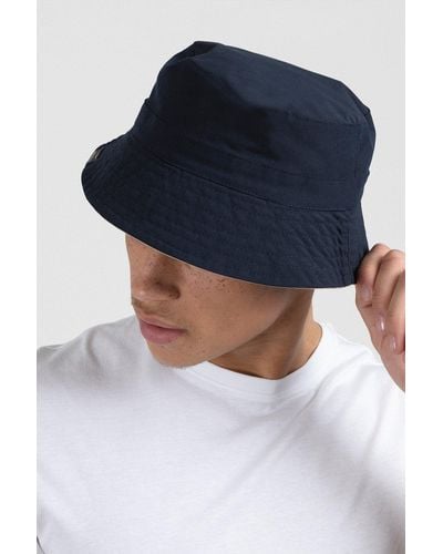 Larsson & Co Navy & Stone Reversible Bucket Hat - Blue