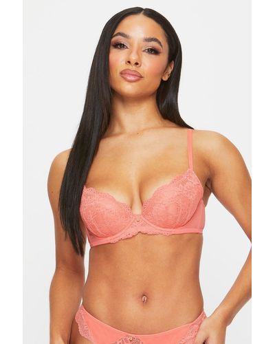 Ann Summers Sexy Lace Planet Padded Plunge Bra - Red