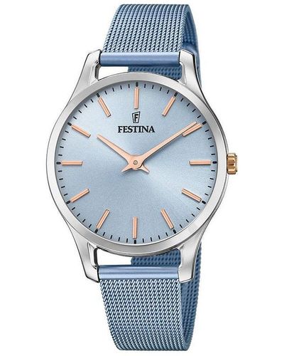 Festina Stainless Steel Classic Analogue Quartz Watch - F20506/2 - Blue