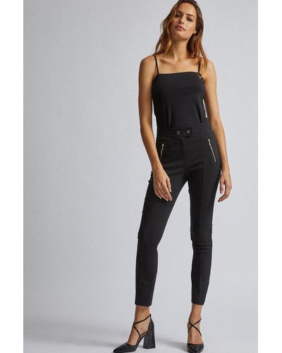 Dorothy Perkins Black Skinny Zip Trousers