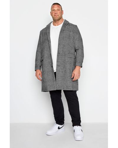 BadRhino Check Overcoat - Grey