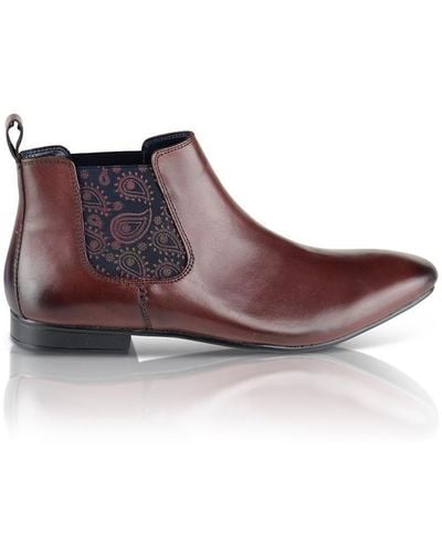 Silver Street London Carnaby Leather Formal Smart Chelsea Boots - Purple