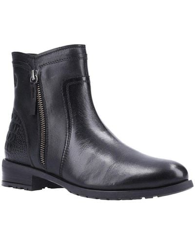 Hush Puppies 'scarlett' Leather Ankle Boots - Black