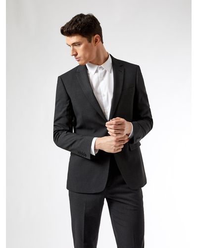 Burton Charcoal Tailored Fit Essential Suit Jacket - Black