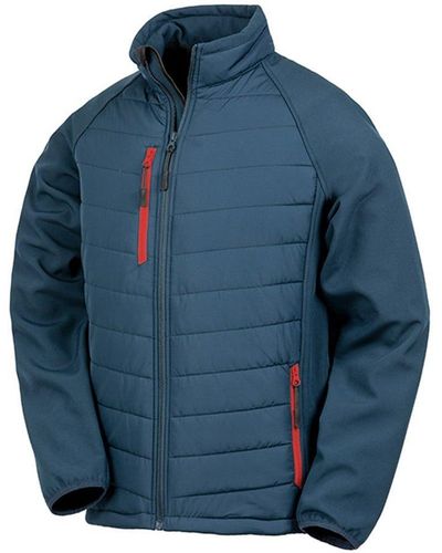 Result Headwear Black Compass Padded Soft Shell Jacket - Blue