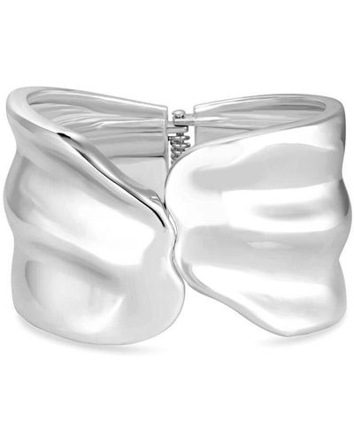 Mood Silver Polished Fluid Cuff Bracelet - Metallic