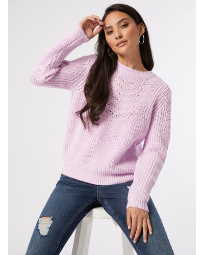 Dorothy Perkins Petite Lilac Pointelle Jumper - Pink