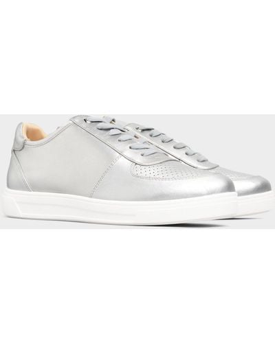 Yours Extra Wide Fit Faux Leather Trainers - White