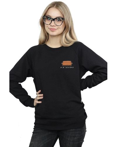 Friends Couch Breast Print Sweatshirt - Black