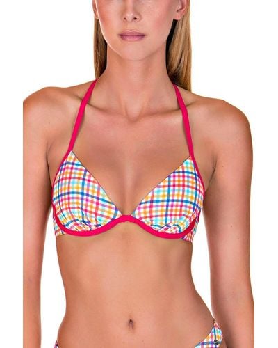 Lisca Check 'retro' Underwired Bikini Top