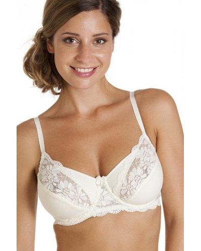 CAMILLE Classic Floral Lace Underwired Bra - White