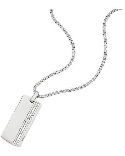 Fossil Dress Stainless Steel Necklace - Jf04211040 - White