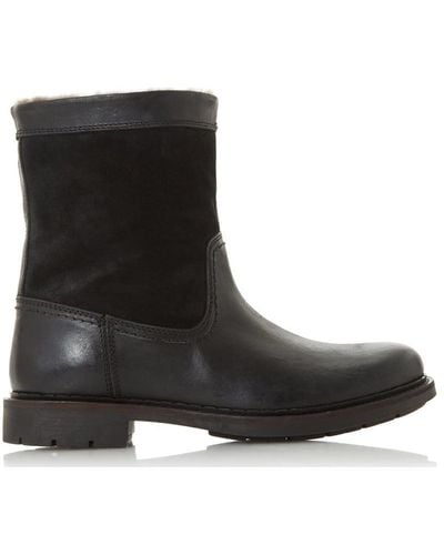 Dune 'clouds' Leather Casual Boots - Black