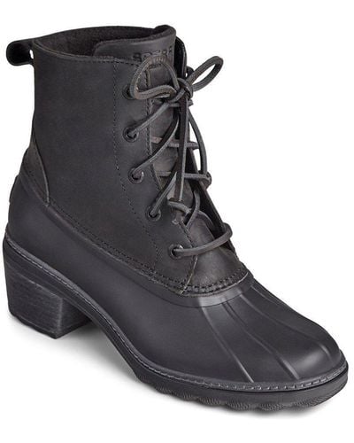 Sperry Top-Sider 'saltwater Heel Fashion' Ankle Boots - Black
