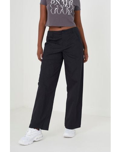 Brave Soul 'eloise' Straight Fit Utility Cargo Trousers - Black