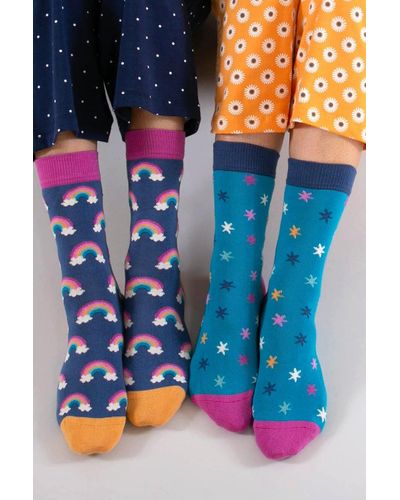 Kite Rainbow Star Socks - Blue