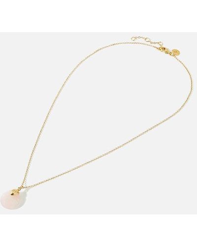 Accessorize Gold-plated Turquoise Circle Pendant Necklace - Pink