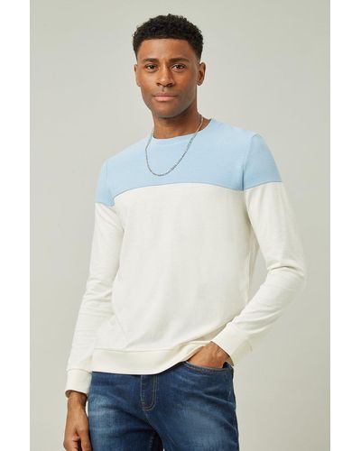 Burton Blue And Ecru Ottoman Sweatshirt - White