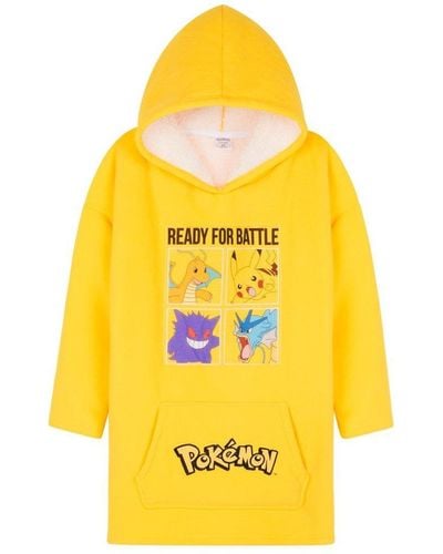 Pokemon Fleece Oversized Hoodie Poncho - Yellow