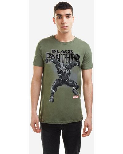 Marvel Black Panther Strike Mens T-shirt - Green