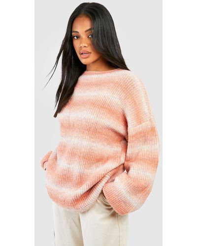 Boohoo Ombre Oversized Jumper - Pink