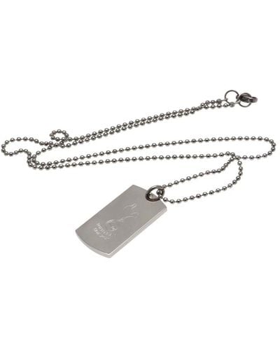 Tottenham Hotspur Fc Engraved Dog Tag And Chain - Metallic