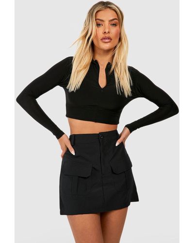 Boohoo Cargo Mini Skirt - Black
