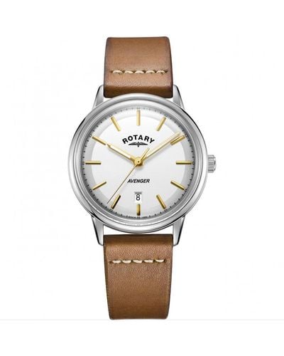 Rotary Avenger Stainless Steel Classic Analogue Quartz Watch - Gs05340/02 - White