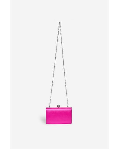 Dorothy Perkins Pink Satin Box Clutch Bag