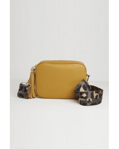 Betsy & Floss 'verona' Crossbody Tassel Bag With Dark Leopard Strap - Multicolour