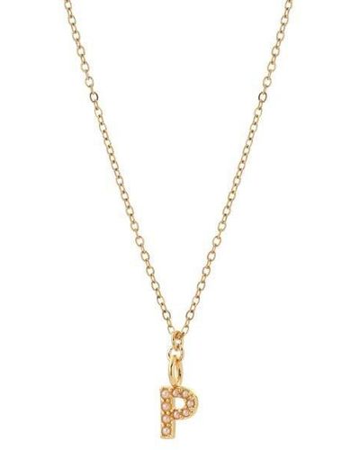Joy by Corrine Smith Dainty Pearl Initial 'p' Necklace Gold Plated - White