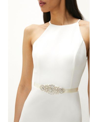 Coast Premium Waist Detail Bridal Belt - White