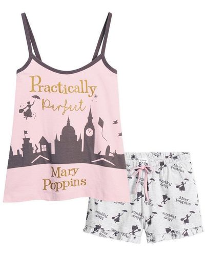 Disney Mary Poppins Short Pyjama Set - Pink