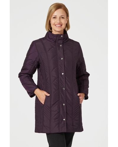 Tigi Blackcurrant Long Line Coat - Purple