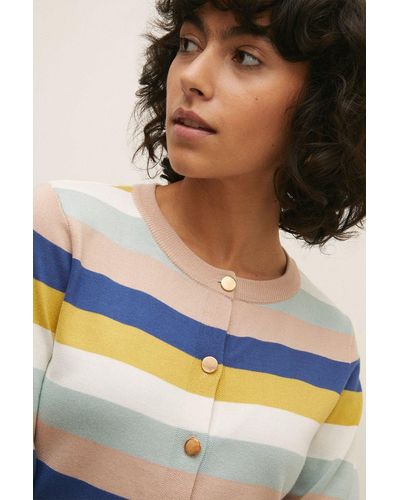 Oasis Stripy Knit Cardigan - Multicolour