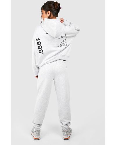 Boohoo Petite 1998 Printed Tracksuit - Grey