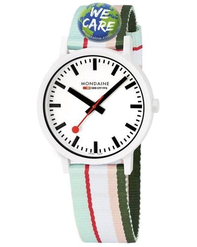 Mondaine Essence Plastic/resin Classic Analogue Quartz Watch - Ms141110lf - White