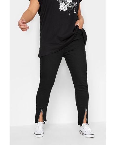 Yours Zip Front Skinny Ava Jeans - Black