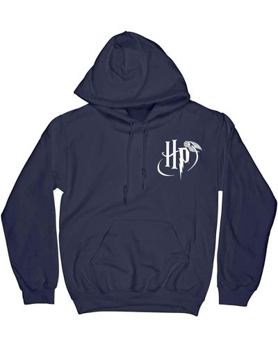 Harry Potter Hp Logo Pocket Hoodie - Blue