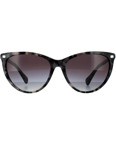 Ralph By Ralph Lauren Fashion Shiny Spotted Black Havana Grey Gradient Sunglasses - Brown