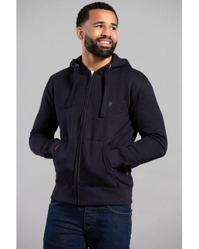 French Connection Cotton Blend Zip Hoody - Blue