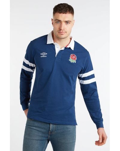 Umbro England Classic Pique Rugby Jersey - Blue
