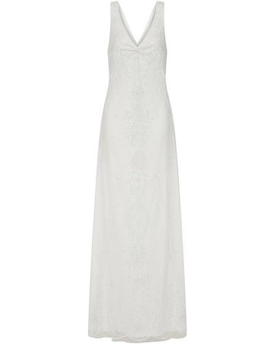 Amelia Rose Embellished Maxi Dress - White