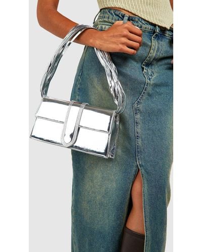 Boohoo Multi Strap Metallic Shoulder Bag - Green