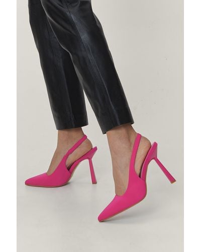 Nasty Gal Satin Sling Back Court Shoes - Pink
