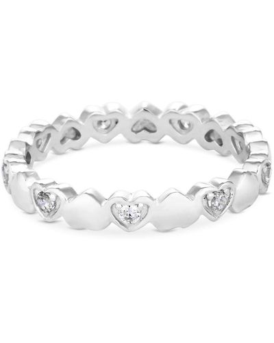 Simply Silver Sterling Silver 925 With Cubic Zirconia Heart Ring - Metallic